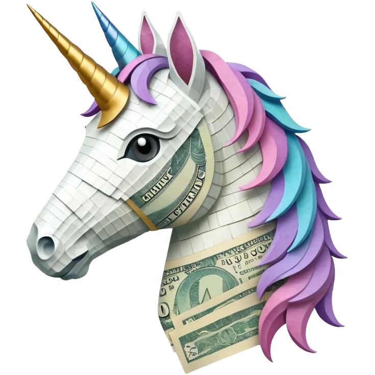 единорог из купюр, no background emoji