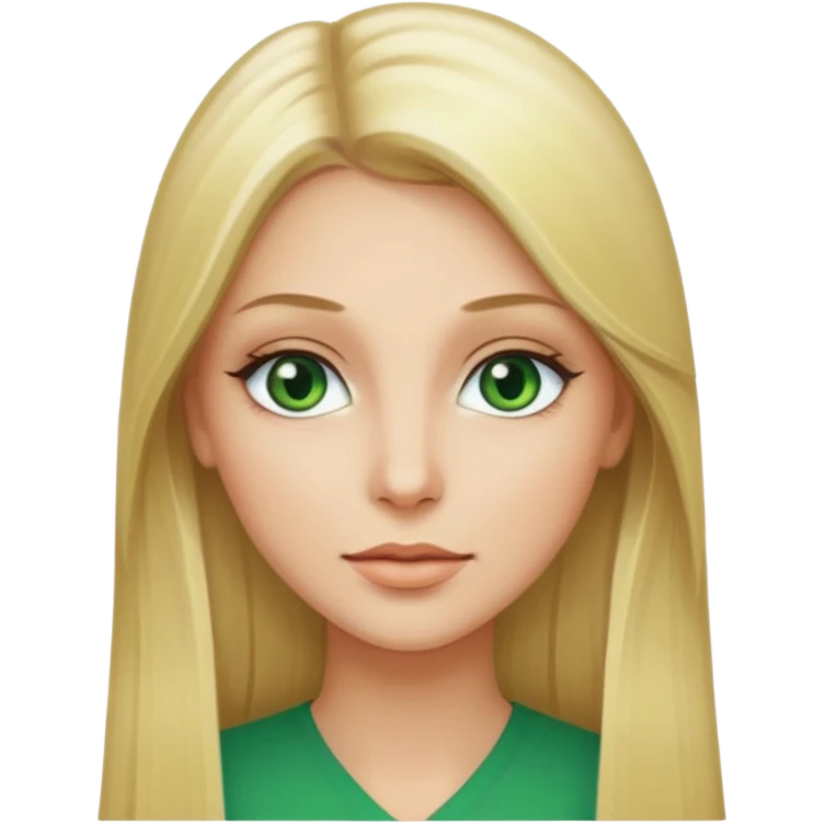 adult female with long straight blonde hair and green eyes emoji