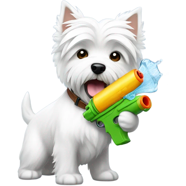westie with a watergun emoji