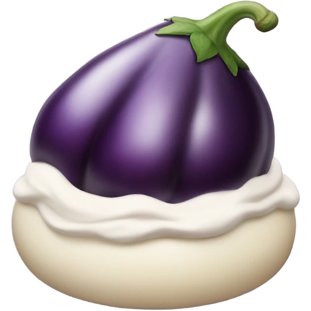 A eggplant with cream cheese frosting on top emoji