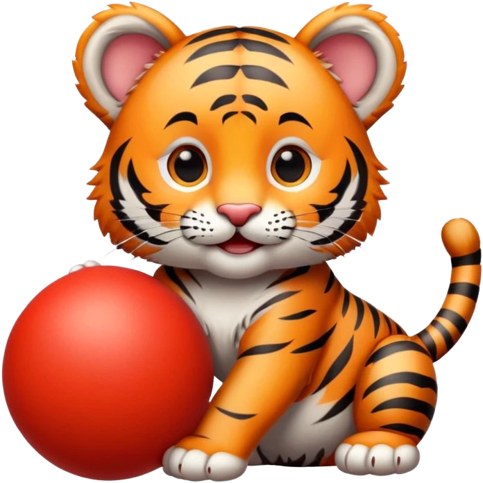 Tiger cub playing with ball emoji