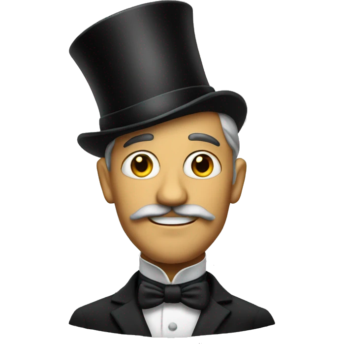 Gentleman with really long top hat emoji