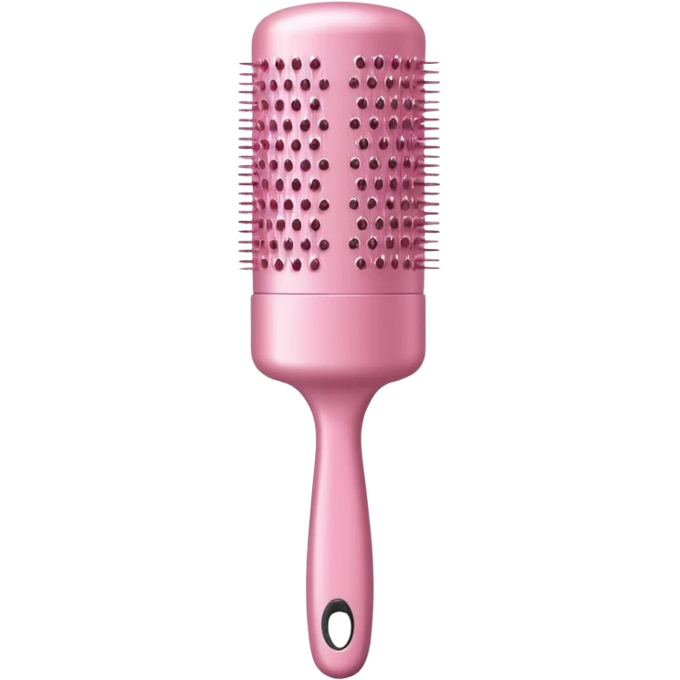 light pink cylindrical hair brush with shiny finish emoji