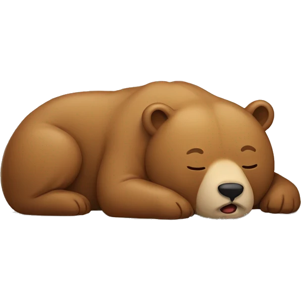 sleeping, drooling bear emoji