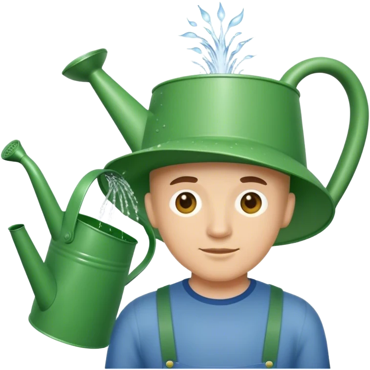 Man with a watering can for a head emoji