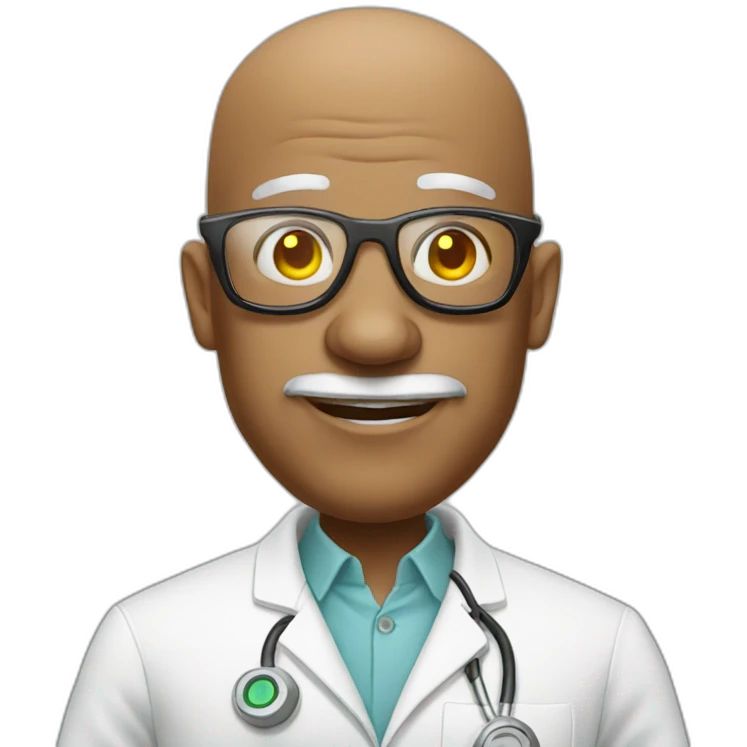 bald mad scientist wearing Oakley sunglasses  emoji