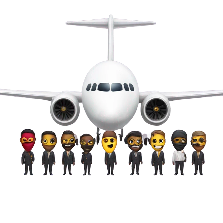 plane with guys in masks emoji