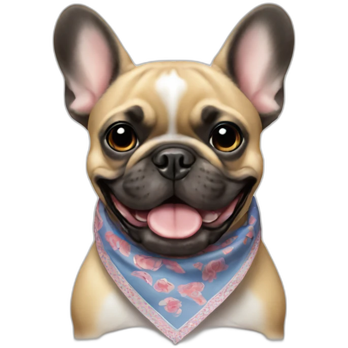 French bulldog with bandana emoji