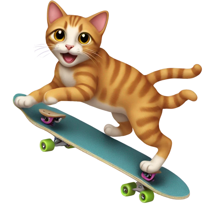 Cat skateboarding  emoji