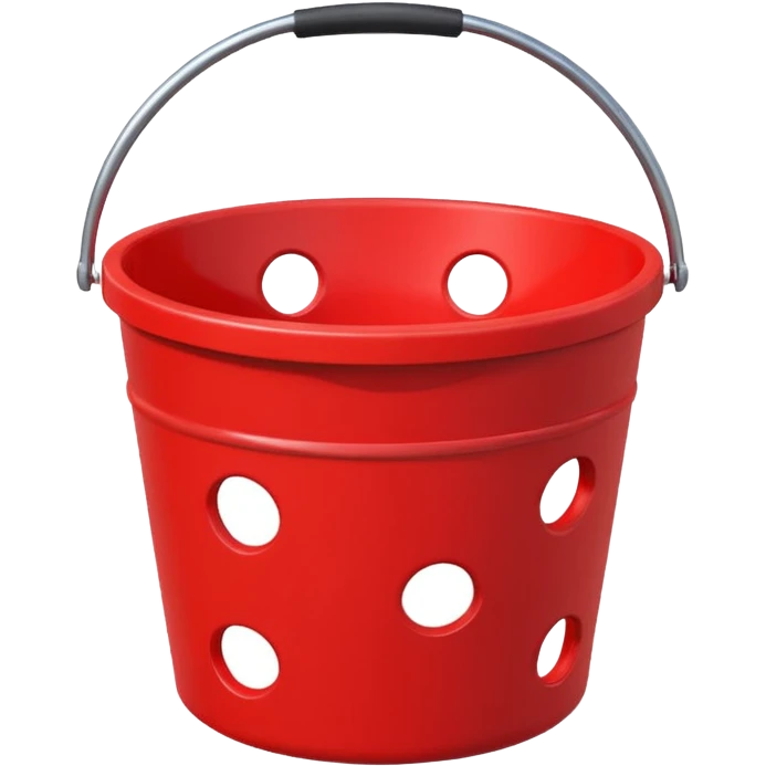 red bucket with holes emoji