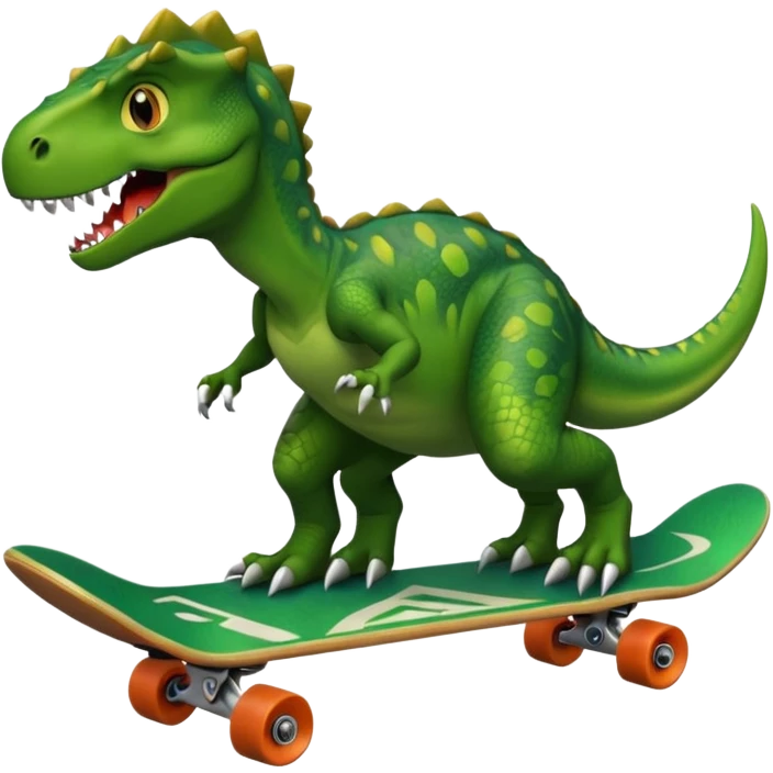 Dinosaur on a skateboard emoji