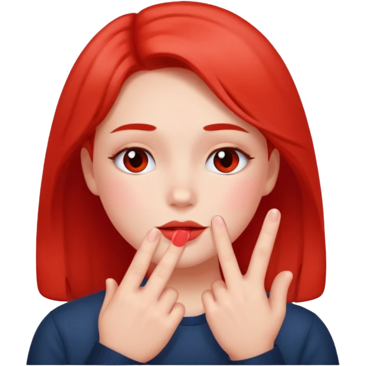 blushing with fingers emoji