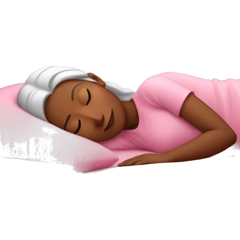 Sleeping lady in pink bed  emoji