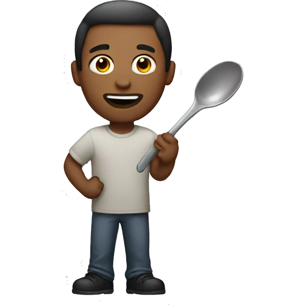 male holding spoon emoji