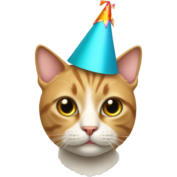 Cat wearing a party hat emoji