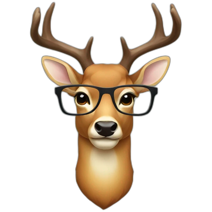 a deer wearing glasses emoji