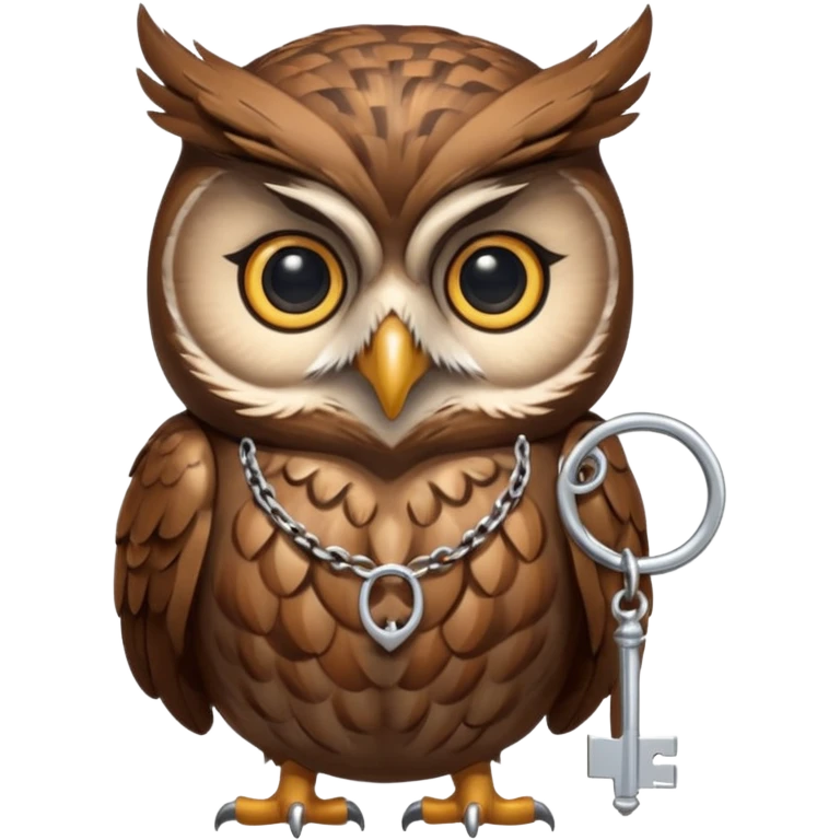 Сова с ключом emoji