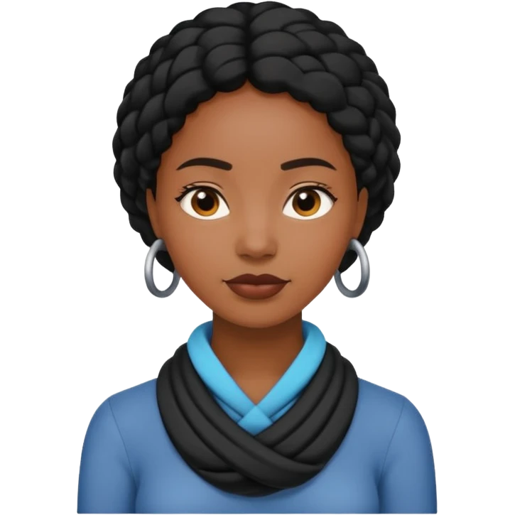 Make a emoji with a women putting her hands around her neck crisscrossed and make her black  emoji