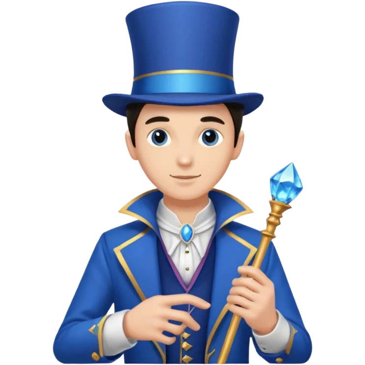 blue colored magician with zepter and blue gem on it emoji
