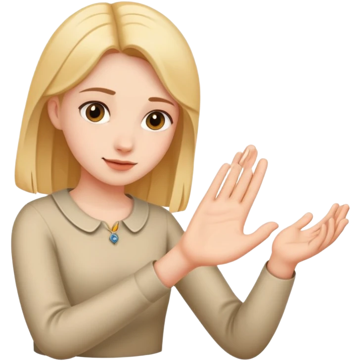 Girl holding hand of male in both hands emoji