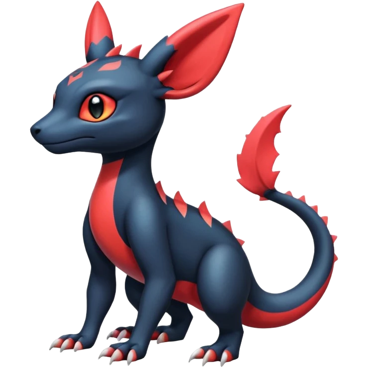 Cute Exotic Colorful Guilmon-Salandit-Umbreon-Quilava-Fakémon-hybrid-creature (full body)  emoji