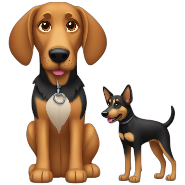 coonhound and German shepherd mix dog walking emoji
