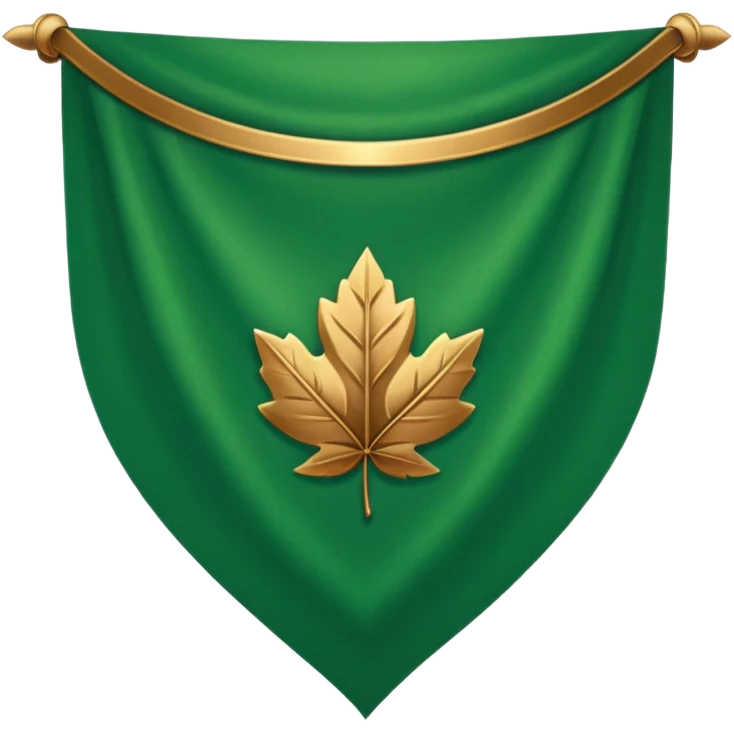 Leaf Banner — green cloth + bronze edge, Royal Banner. emoji