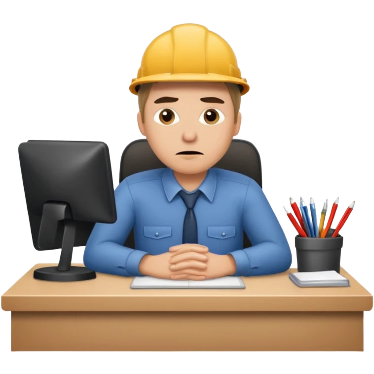 Annoyed worker working at a desk emoji