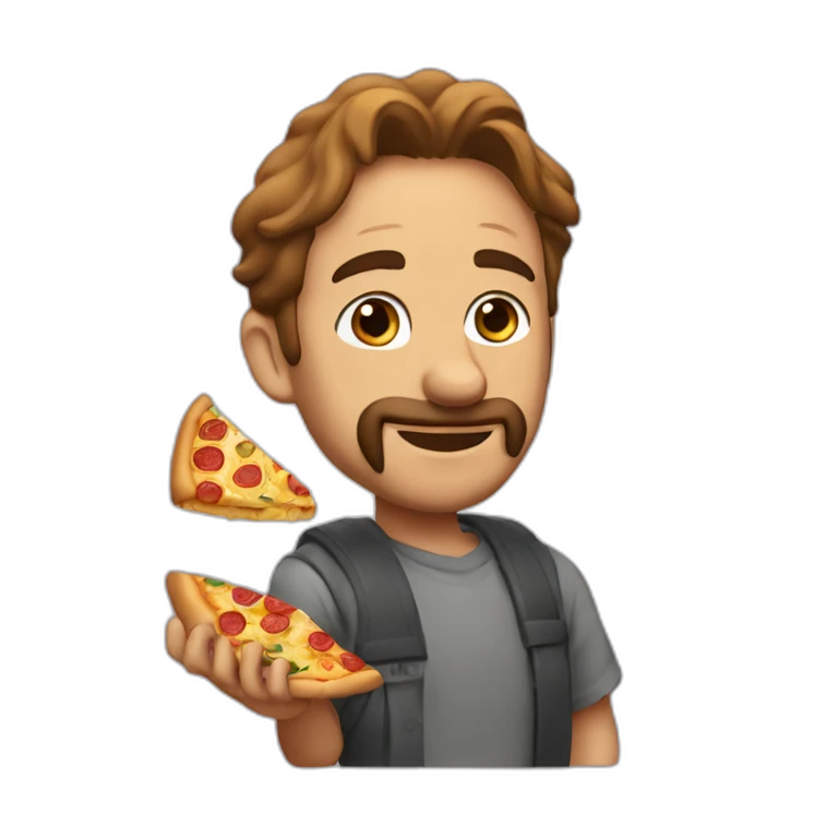Leon con una pizaa emoji