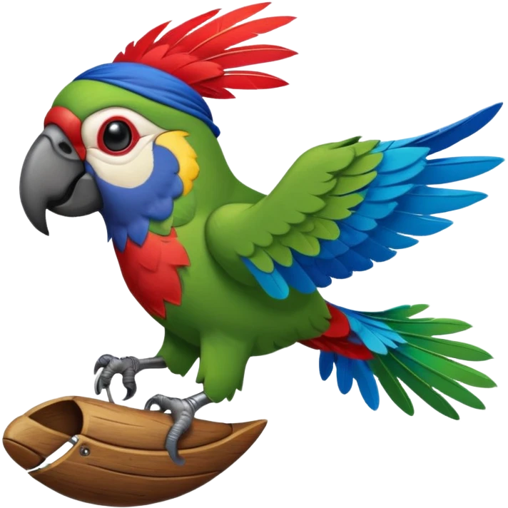Flying pirat parrot with a frontal view emoji