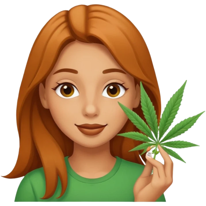 Girl happy smelling marijuana  emoji