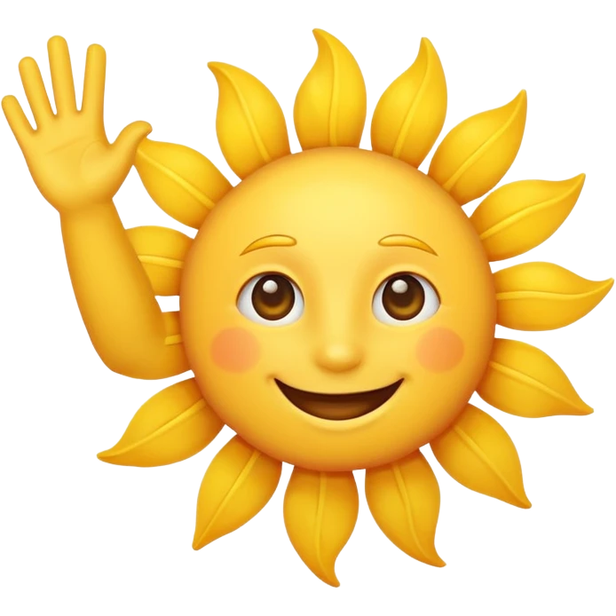 Sun say hi and wave hand emoji