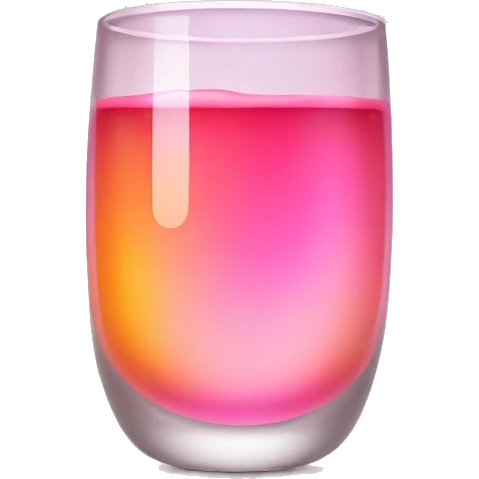 Glass with orange pink liquid inside emoji