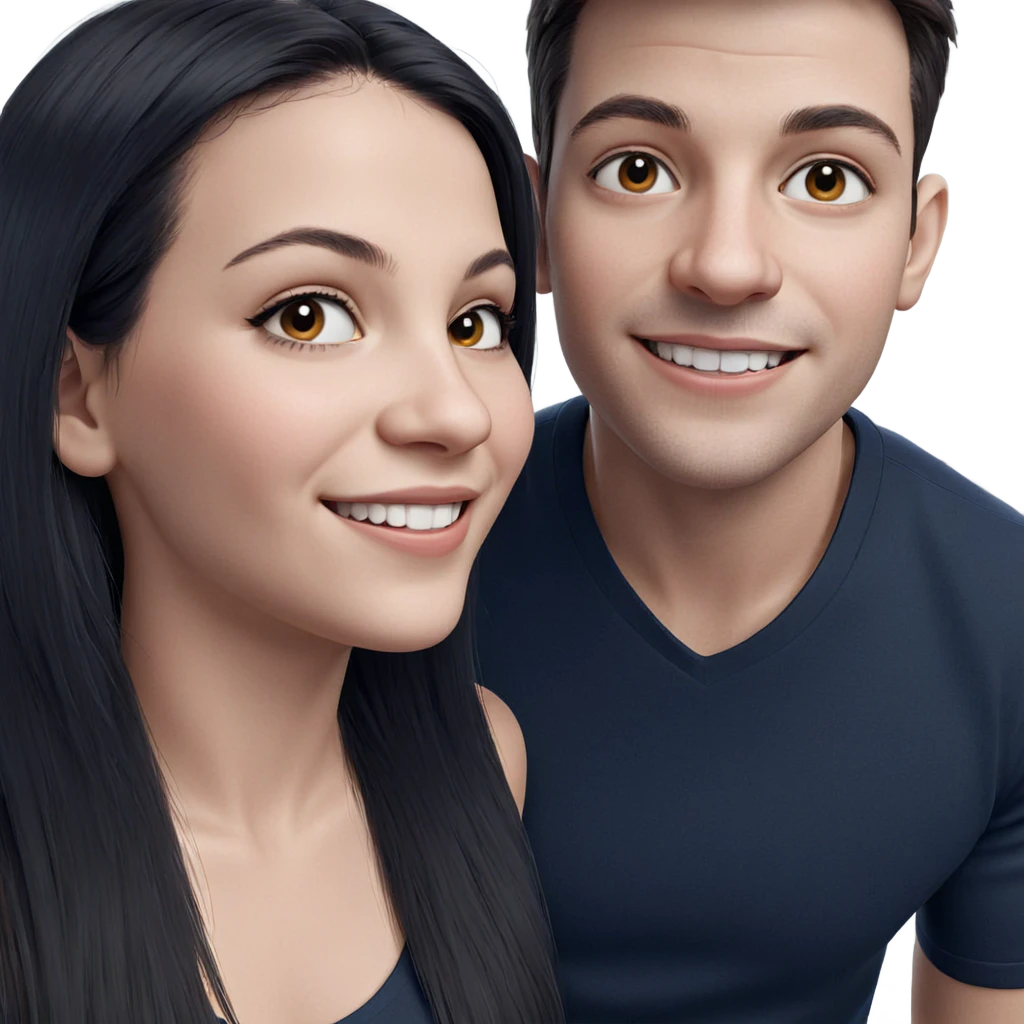 smiling girl and boy portrait emoji
