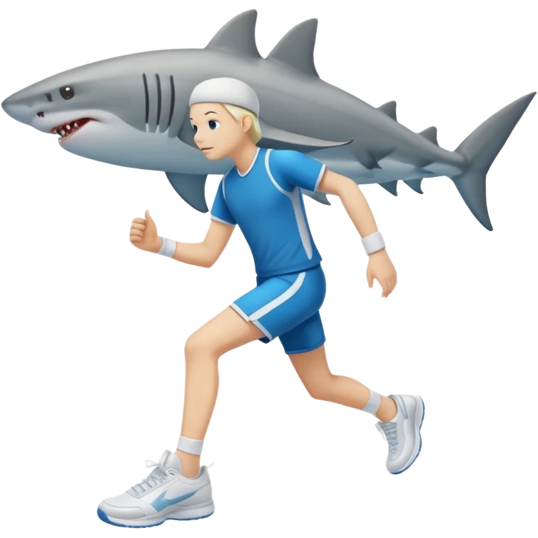Tiburon con tenis con piernas emoji