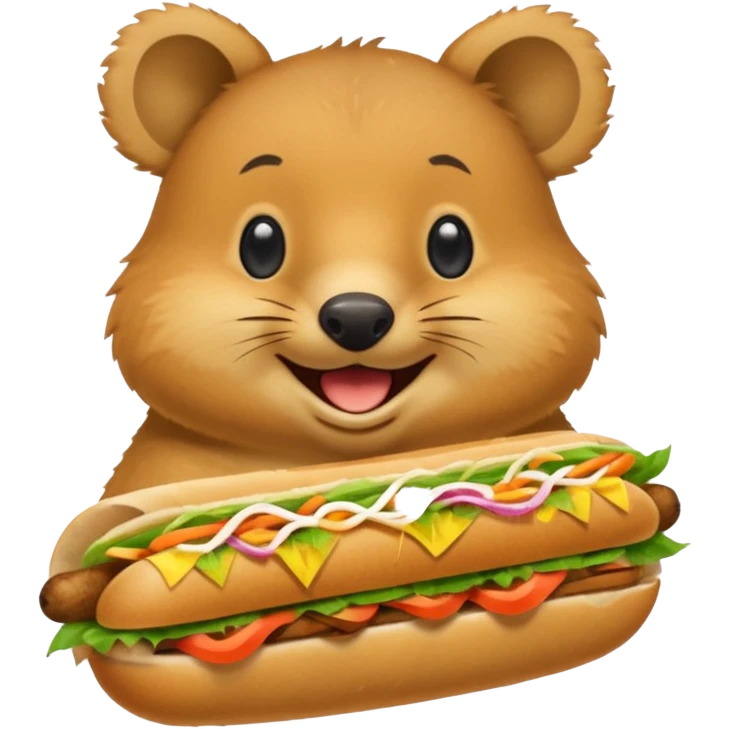 quokka eating bahn mi emoji