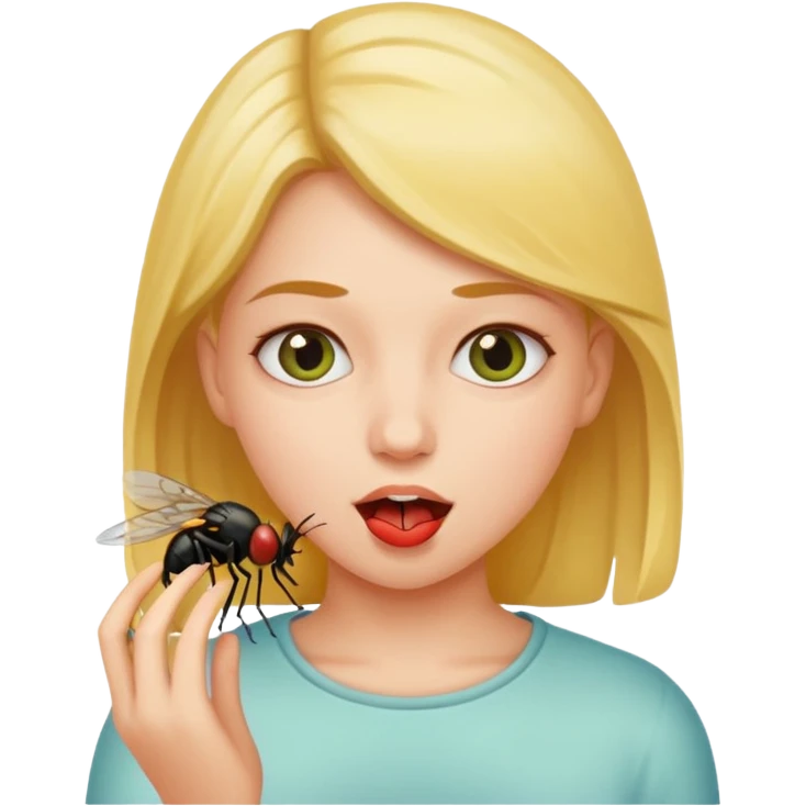 girl eating a fly emoji