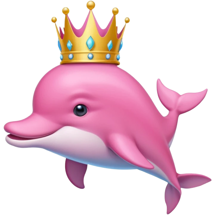 Ροζ δελφίνι γλυκουλι με στεμα  και μεταλιο πιο γλυκουλι emoji