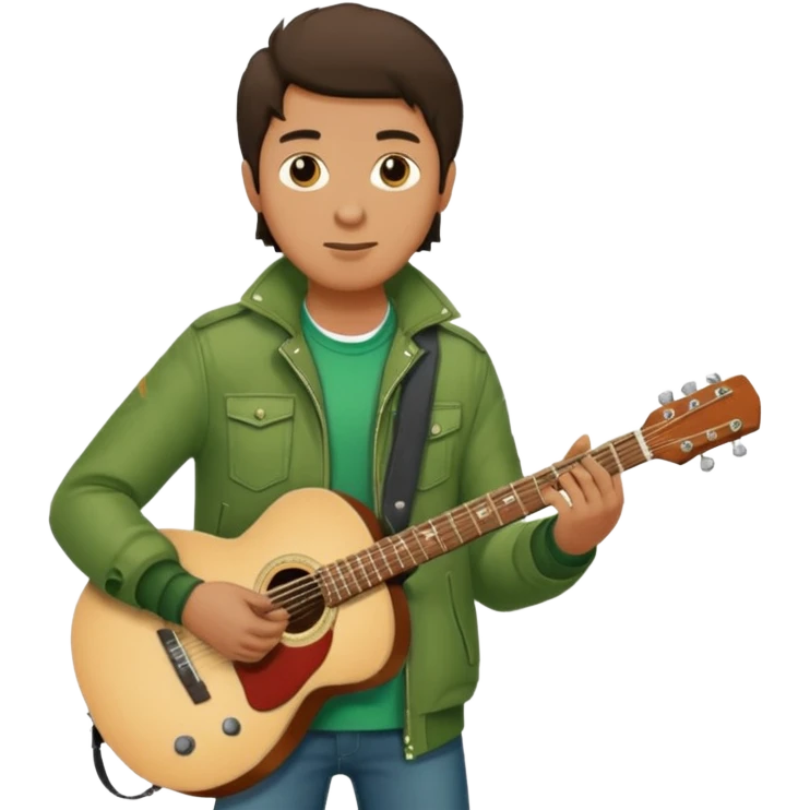 Guitarist + green jacket. emoji