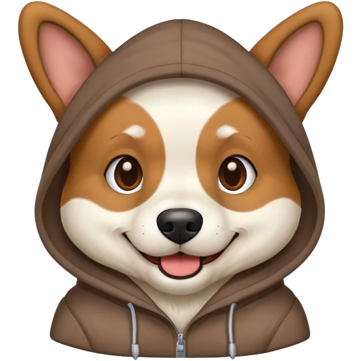 Dog wearing hoodie emoji