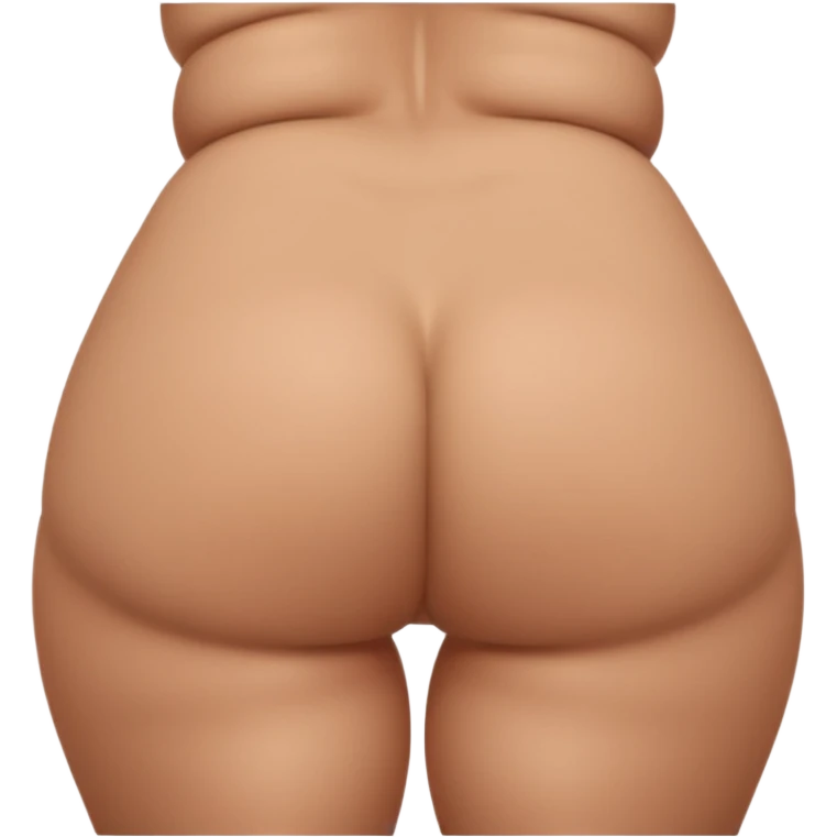 woman facing away from camera, big-round buttcheeks, butt-completely out and showing, plump juicy buttcheeks, woman without clothes emoji