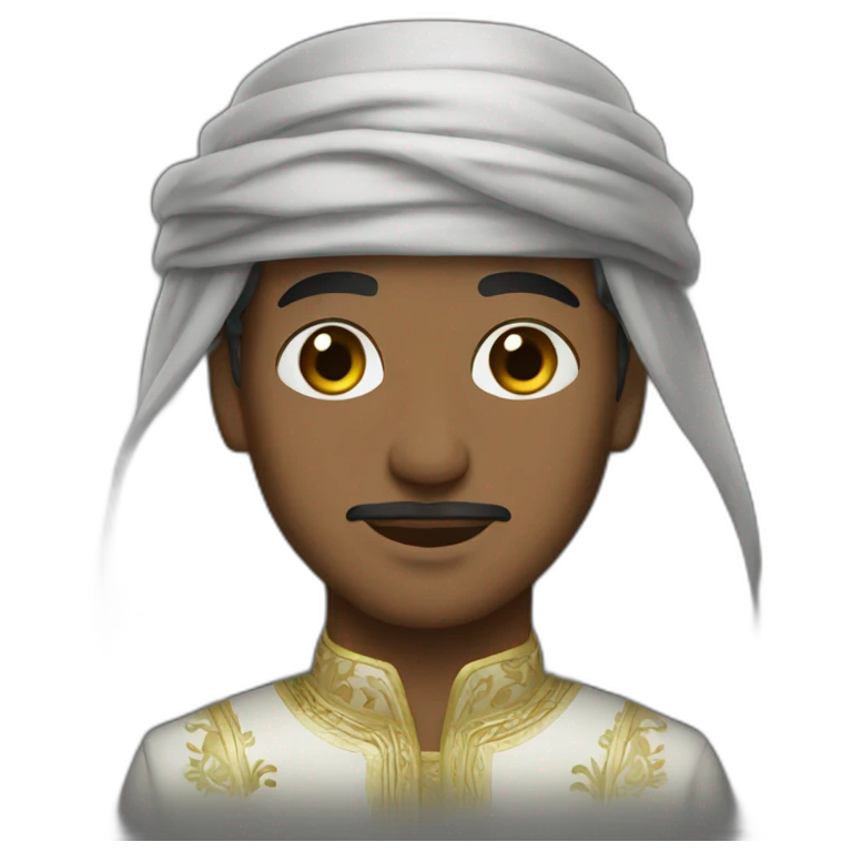 Algeria men with traditional clothes, dark appearance emoji