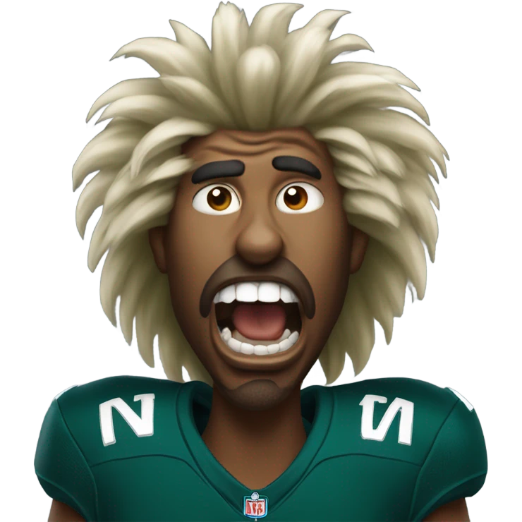 Eagles fan screaming drunkly with beer  emoji