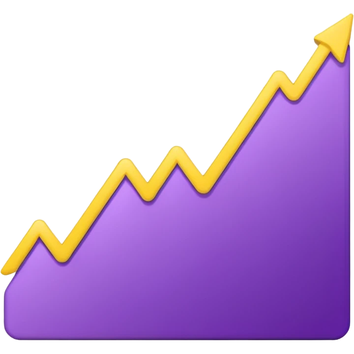 A purple and yellow line chart emoji