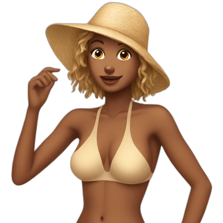 normal girl in nudist beach emoji