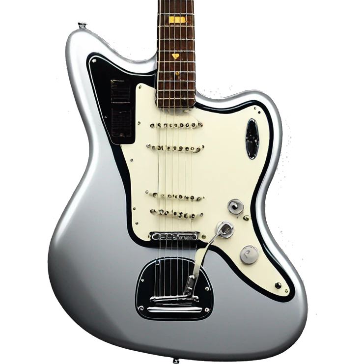 vintage silver chrome fender jazzmaster guitar emoji