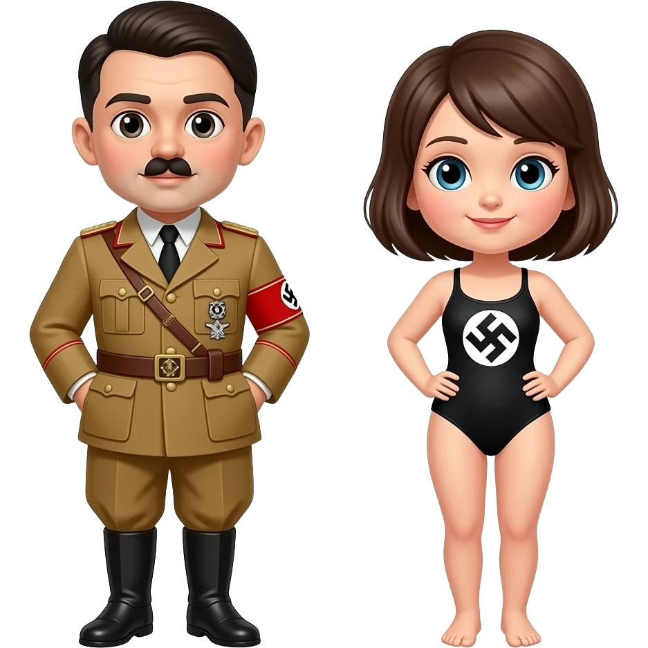 Hitler avec un fille en maillot de bain nazi emoji