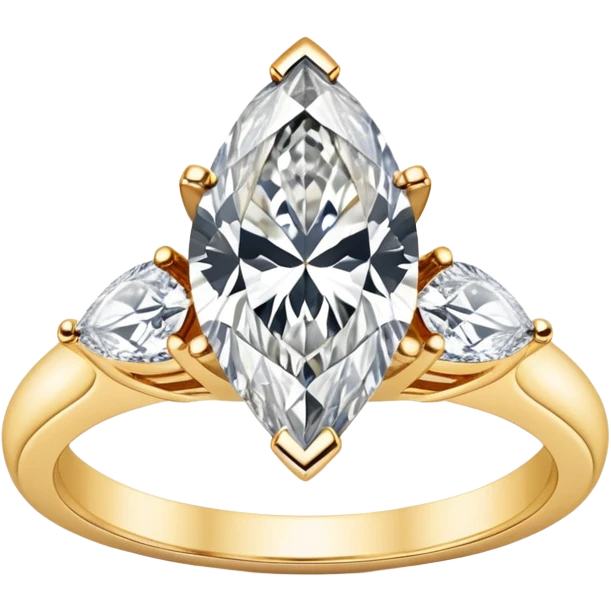 marquise diamond gold engagement ring emoji