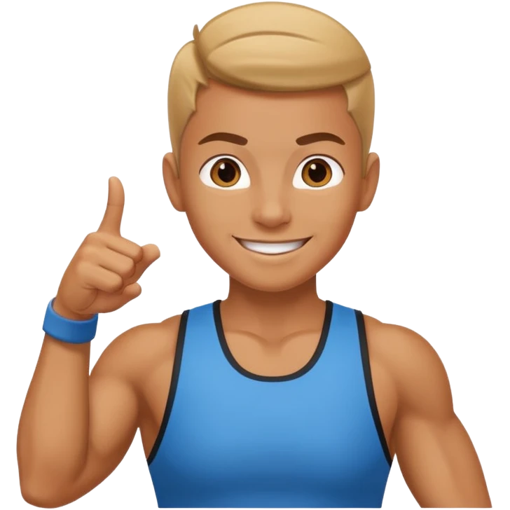 Gym trainer pointing at the camera emoji