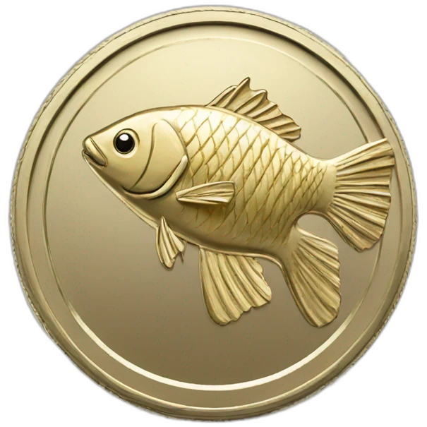 Latvian coin lats with fish emoji